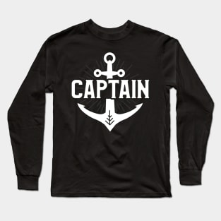 Cute Captain Anchor I Am The Captain of This Boat Long Sleeve T-Shirt